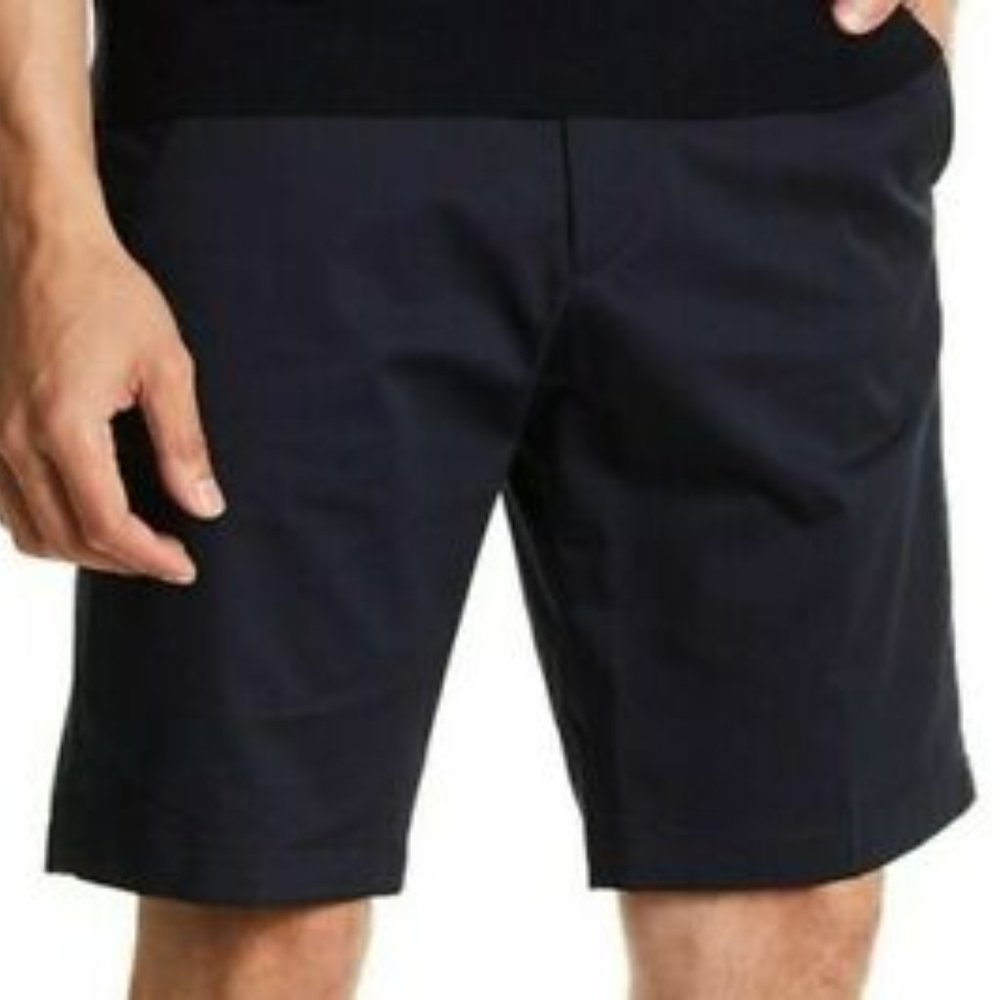 Theory Men's Twill Navy Blue Solid Dress Short Size 36